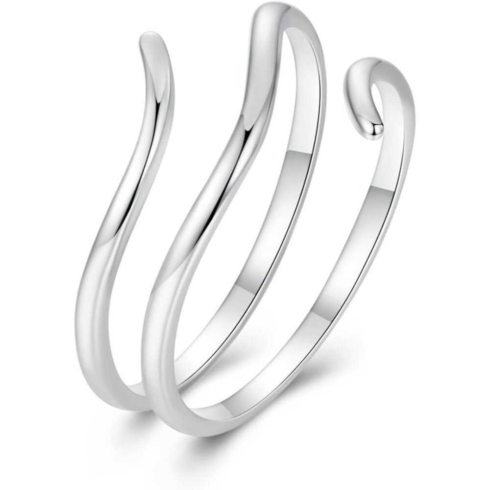 925 Sterling Silver Simple Multi-Layer Leaf Adjus… - image 1